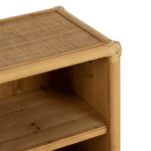 Mesita de Noche Natural de Madera de Ratán 1 Puerta - IXIA (5)