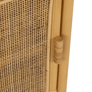 Mesita de Noche Natural de Madera de Ratán 1 Puerta - IXIA (6)