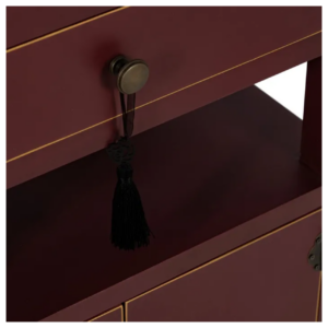 Mesita de Noche Teja de Madera de Madera de Abeto Esilo Oriental 1 Cajón 2 Puertas - IXIA (6)