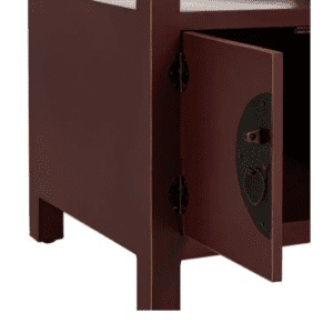 Mesita de Noche Teja de Madera de Madera de Abeto Esilo Oriental 1 Cajón 2 Puertas - IXIA (9)