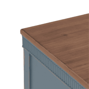 Mesita de Noche de Madera de Abeto Azul 3 Cajones - IXIA (4)