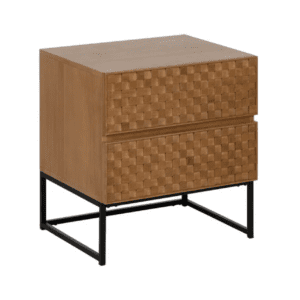 Mesita de Noche de Madera de Fresno DM Natural 2 Cajones - IXIA (2)