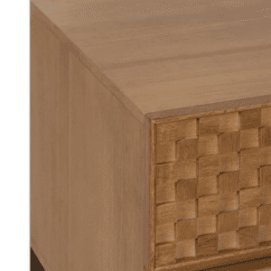 Mesita de Noche de Madera de Fresno DM Natural 2 Cajones - IXIA (4)