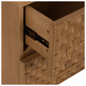 Mesita de Noche de Madera de Fresno DM Natural 2 Cajones - IXIA (5)