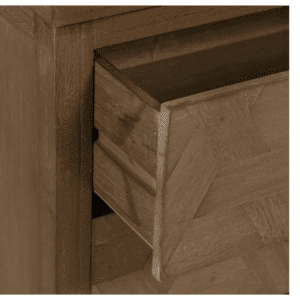 Mesita de Noche de Madera de Paulonia Natural DM 3 Cajones - IXIA (5)