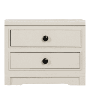 Mesita de Noche de Madera de Pino Blanco 2 Cajones - IXIA (5)