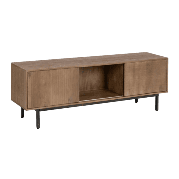 Muebles de TV de Madera de Mango 2 Puertas Deslizantes - IXIA