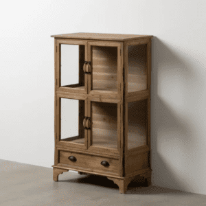 Vitrina Natural de Madera de Abeto 4 Puertas 1 Cajon - IXIA (1)