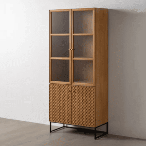 Vitrina Natural de Madera de Fresno DM 2 Puertas - IXIA (1)