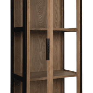 Vitrina de Madera de Fresno Negro-Natural DM 1 Puerta 2 Cajones - IXIA (4)