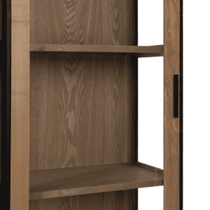 Vitrina de Madera de Fresno Negro-Natural DM 1 Puerta 2 Cajones - IXIA (5)