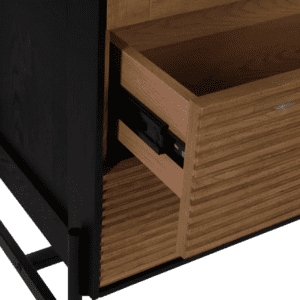 Vitrina de Madera de Fresno Negro-Natural DM 1 Puerta 2 Cajones - IXIA (6)