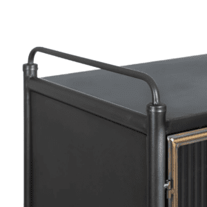 Vitrina de Metal y Cristal Brick Negro-Oro 3 Cajones 2 Puertas - IXIA (4)