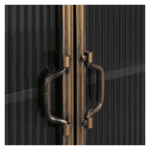 Vitrina de Metal y Cristal Brick Negro-Oro 3 Cajones 2 Puertas - IXIA (8)