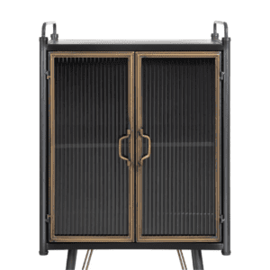 Vitrina de Metal y Cristal Brick Negro-Oro - IXIA (5)