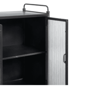 Vitrina de Metal y Cristal Brick Negro-Oro - IXIA (6)