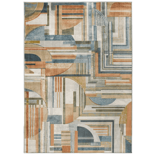 Alfombra Geométrica en Viscosa Bleik 22 Multicolor - Universal