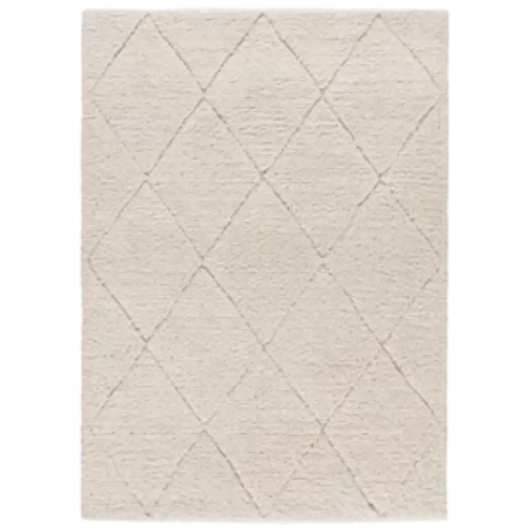 Alfombra Shaggy Estilo Escandinavo Rombos Atesa 80260 Blanco - Universal