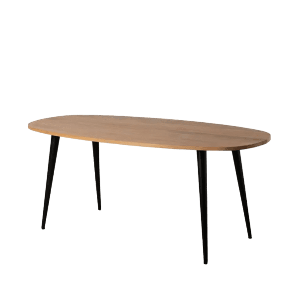 Mesa de Comedor Natural de Madera de Mango y Patas de Hierro - Ixia