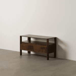Mueble Auxiliar Marrón de Madera de Mango 2 Cajones 1 Hueco - Ixia (2)