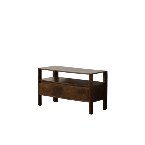 Mueble Auxiliar Marrón de Madera de Mango 2 Cajones 1 Hueco - Ixia (3)