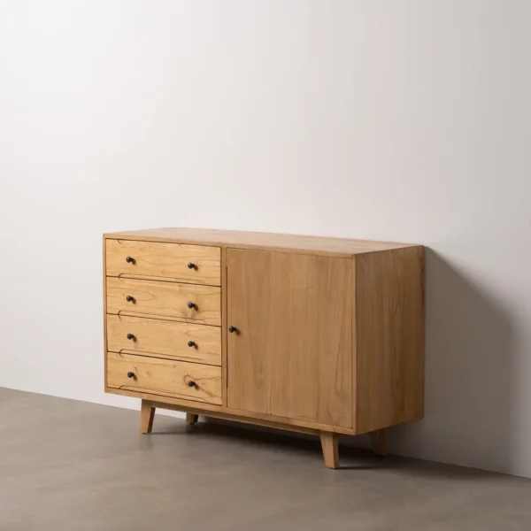 APARADOR NATURAL MADERA MINDI SALÓN 130 X 40 X 80 CM-1