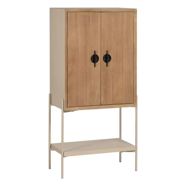 ARMARIO BLANCO-NATURAL MADERA-METAL 70 X 40 X 172 CM-1
