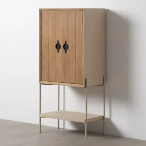 ARMARIO BLANCO-NATURAL MADERA-METAL 70 X 40 X 172 CM-2