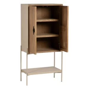 ARMARIO BLANCO-NATURAL MADERA-METAL 70 X 40 X 172 CM-3