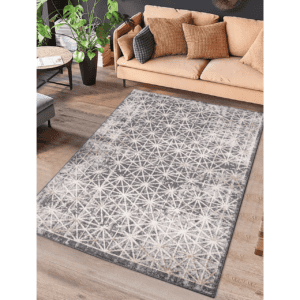 Alfombra Contemporánea Diseño Simétrico Paula 6737 Gris - Universal (1)