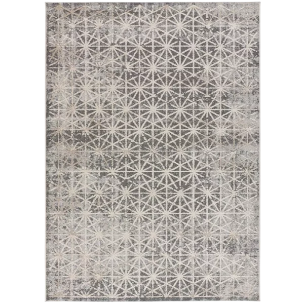 Alfombra Contemporánea Diseño Simétrico Paula 6737 Gris - Universal