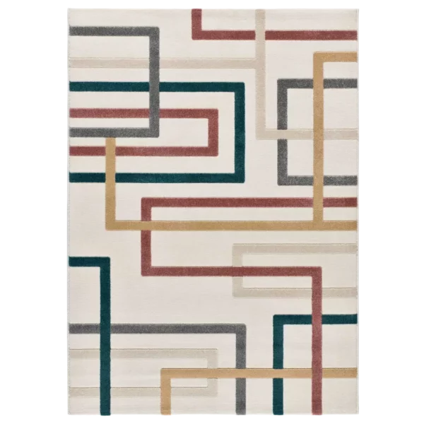 Alfombra Geométrica con Relieve Karisma 12758 Multicolor - Universal