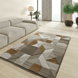 Alfombra Geométrica con Relieve en Tonos Tierra Melfi 4501 - Universal (2)