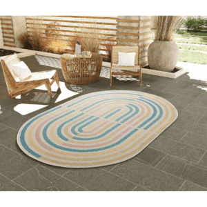 Alfombra Ovalada de Exterior en Tonos Pastel Manila 17636 Multicolor - Universal (2)