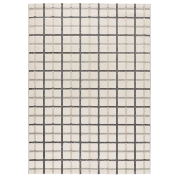 Alfombra a Cuadros con Relieve Karisma 12750 Gris - Universal