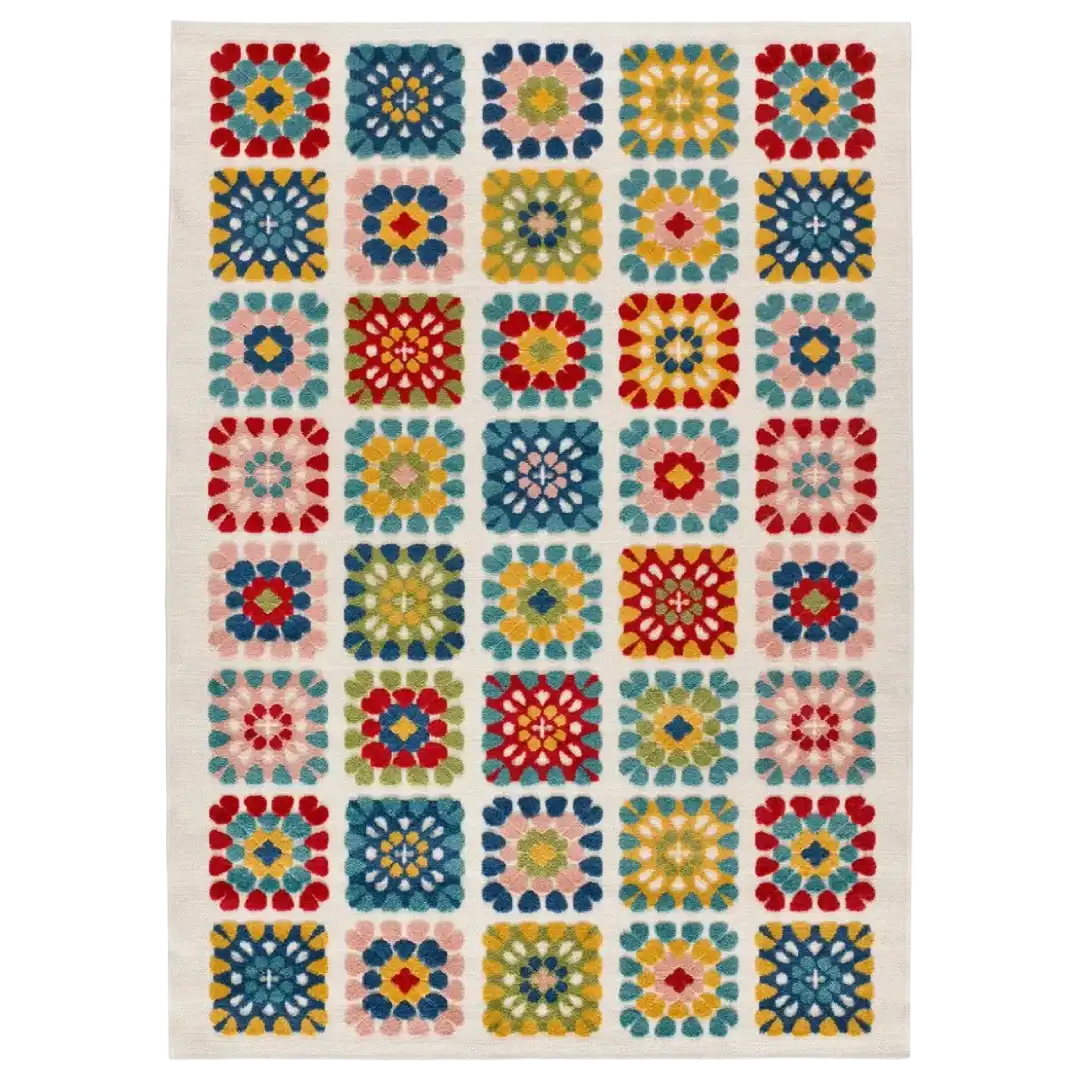 Alfombra con Relieve de Exterior-Interior Mila 23528 Multicolor - Universal