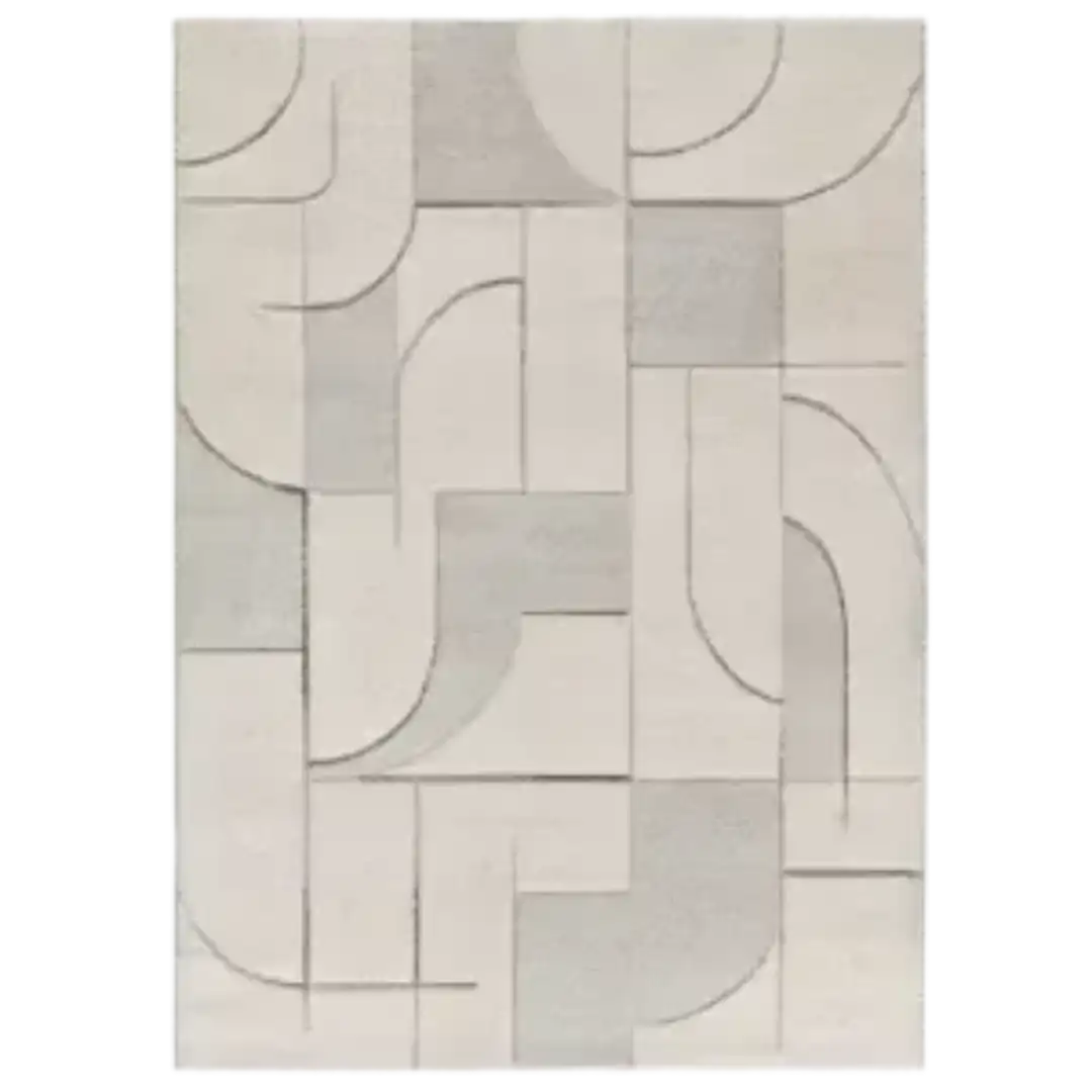 Alfombra Geométrica a Trazos Lena 40269 Crema - Universal