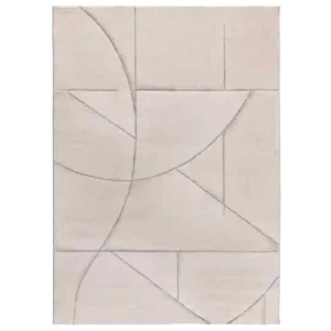 Alfombra Geométrica a Trazos Lena 40315 Crema - Universal