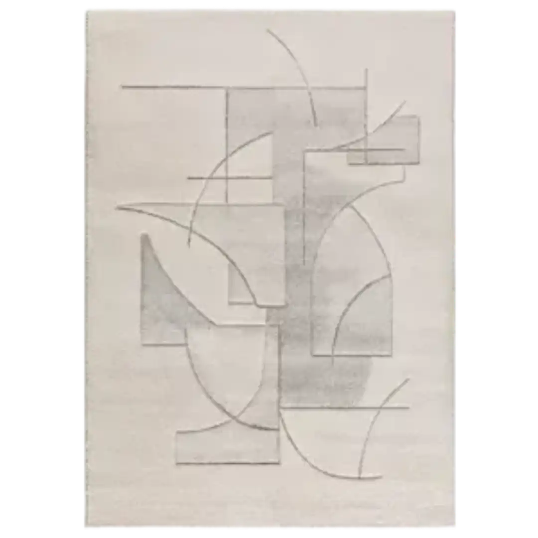 Alfombra Geométrica a Trazos Lena 40313 Crema - Universal