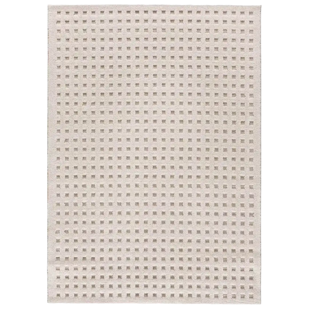 Alfombra Diseño Cuadros en Relieve Diena 40418 Blanco - Universal