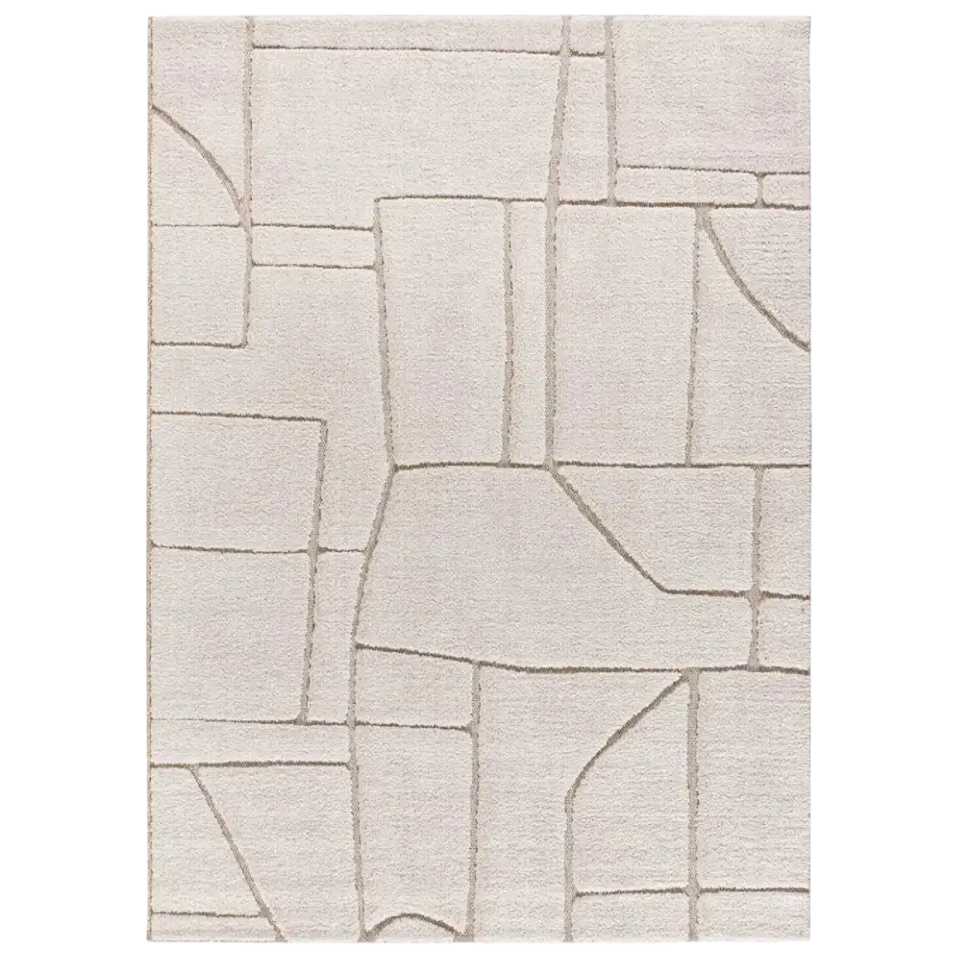 Alfombra Diseño Étnico en Relieve Diena 40406 Blanco - Universal