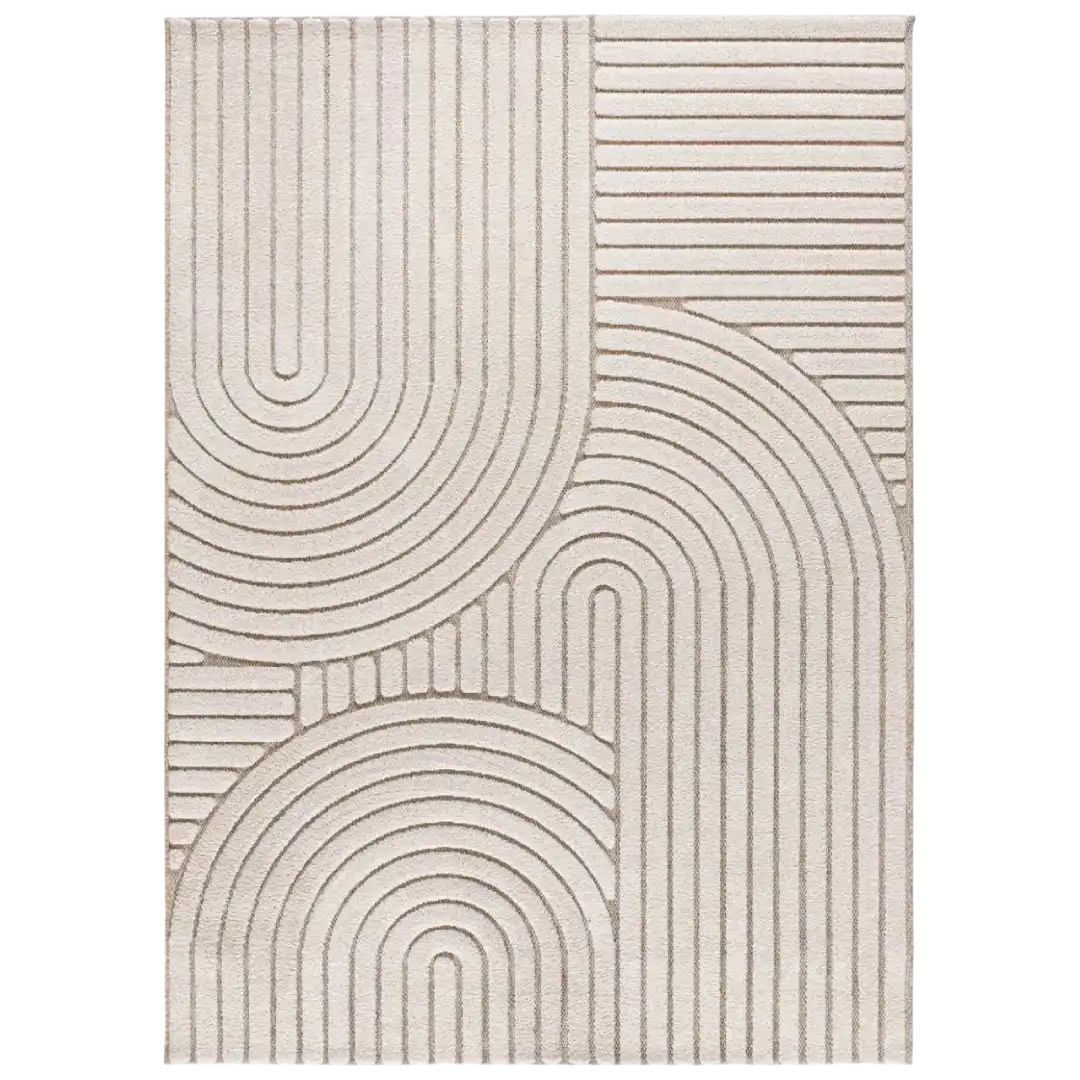 Alfombra Diseño Geométrico en Relieve Diena 40424 Blanco - Universal