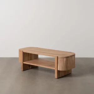 MESA CENTRO NATURAL MADERA DE ACACIA 120 X 50 X 40 CM-2