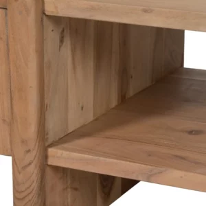MESA CENTRO NATURAL MADERA DE ACACIA 120 X 50 X 40 CM-6