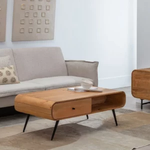 MESA CENTRO NATURAL MADERA DE MANGO 120 X 60 X 40 CM-2