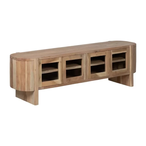 MUEBLE TV NATURAL MADERA DE ACACIA SALÓN 180 X 50 X 40 CM-1