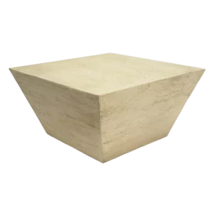 Mesa Auxiliar Trapecio Imitación Mármol Travertino 80x80x40 Cm - Imori