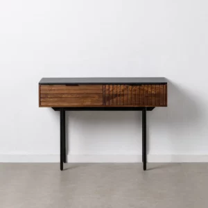CONSOLA MARRÓN-NEGRO MADERA-HIERRO 110 X 40 X 76 CM-1