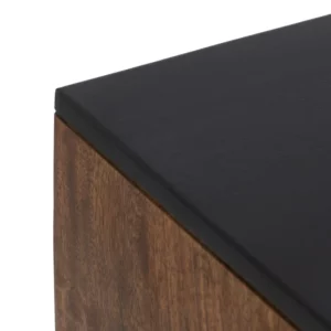 CONSOLA MARRÓN-NEGRO MADERA-HIERRO 110 X 40 X 76 CM-4
