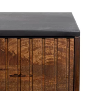 CONSOLA MARRÓN-NEGRO MADERA-HIERRO 110 X 40 X 76 CM-5